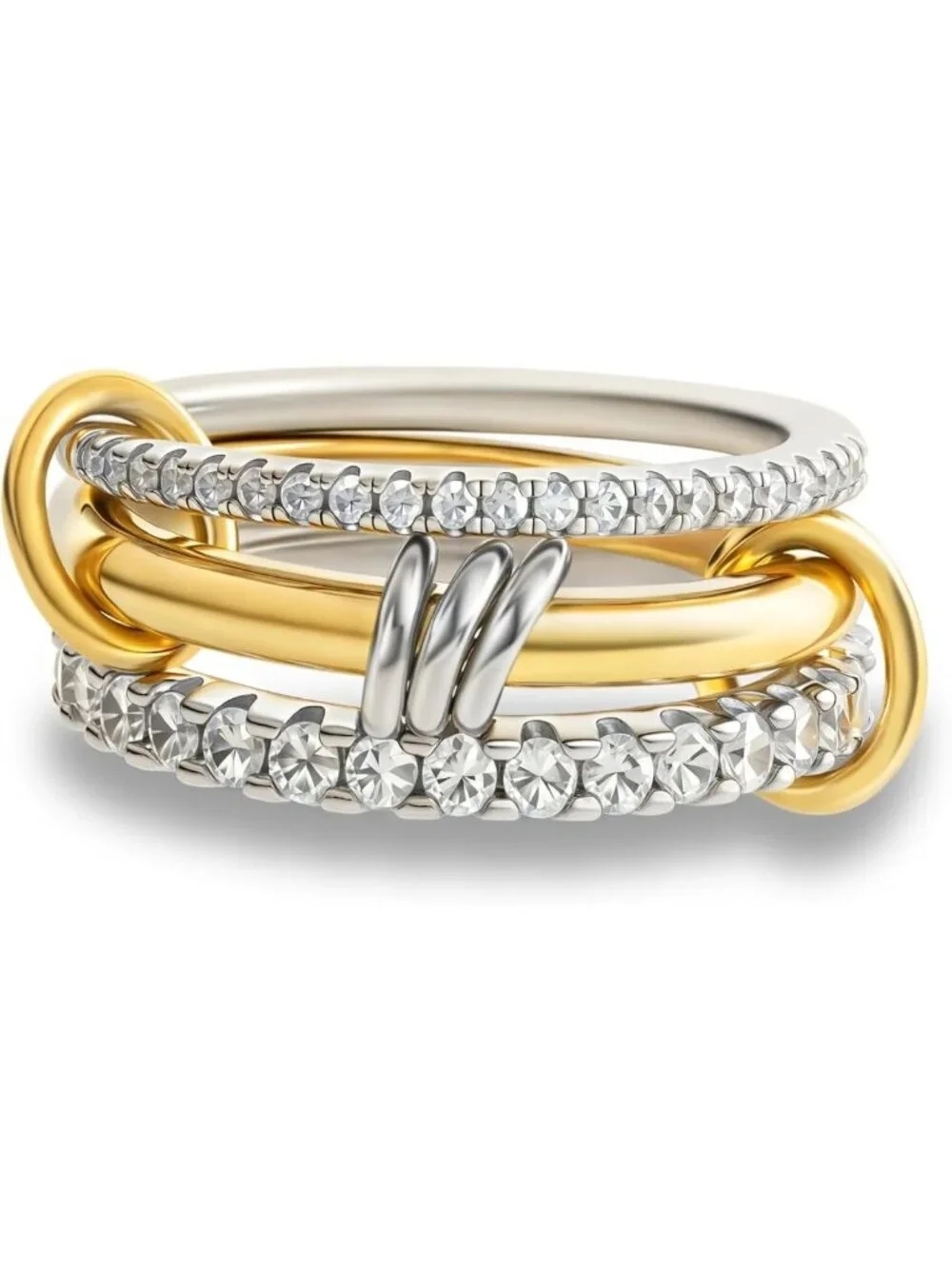 Non-Tarnish Gold Stackable Rings Set for Women - 18k Gold Plated & CZ Jewelry